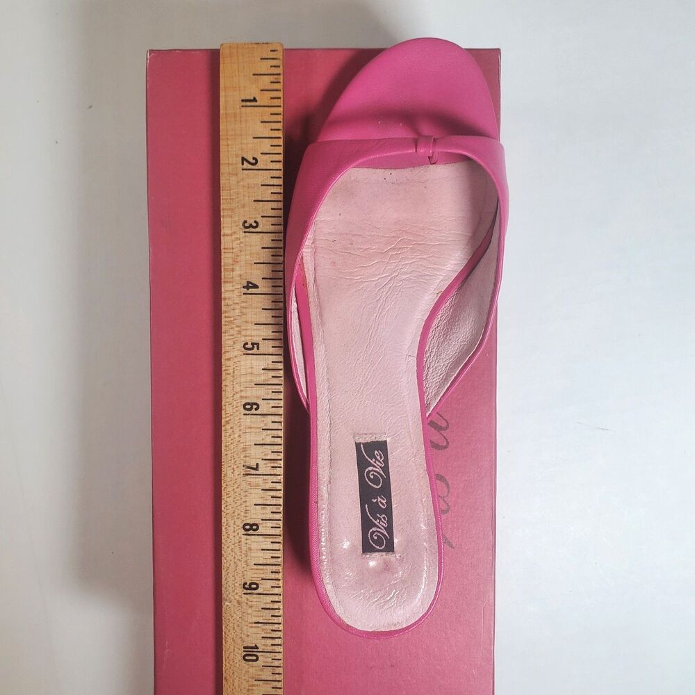 Vintage Vis A Vie Women’s Sandals Size 7M Pink Leather Toe Split Slip-On "Ariel" - Picture 8 of 11